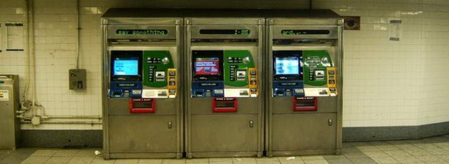 Metrocard machines in a subway station